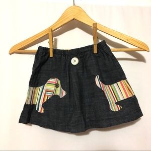 Doggy denim skirt